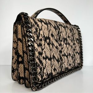 Snakeskin Pewter Chain Bag